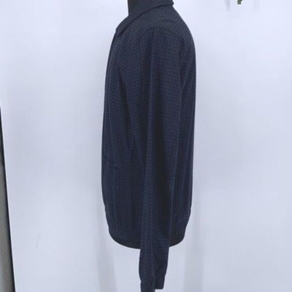TOPMAN UK Plaid Harrington Jacket Collared Cotton Blue Black‎ Large - Picture 5 of 16